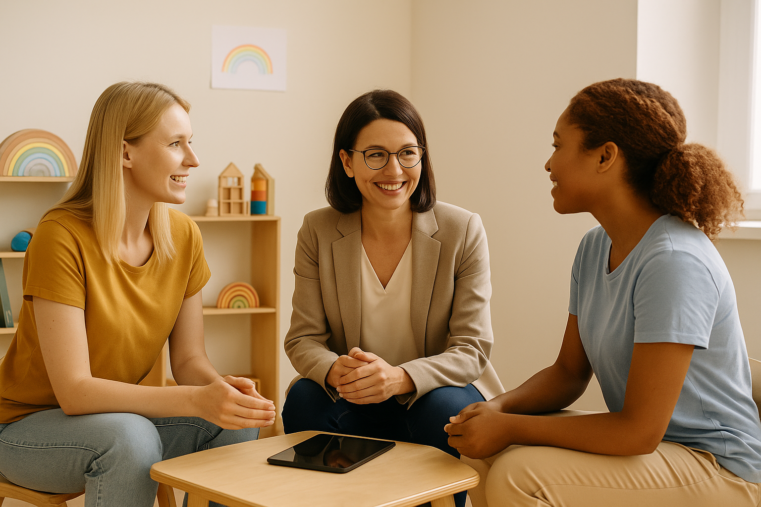 Erzieherinnen im entspannten Gespräch Erzieherinnen im entspannten Gespräch